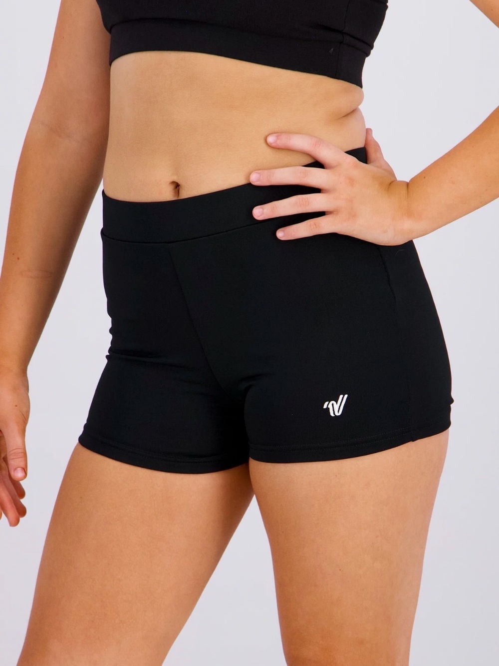 Varsity Black High-Rise Athletic Shorts